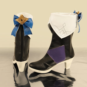 Blue and Purple Stylish Women Shoes with White High Heel